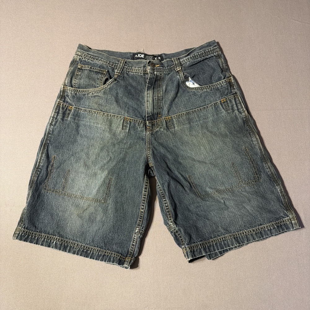 Vintage Y2K Joe Boxer Denim Jorts 8 Ball Skater 36 Size